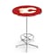 Holland Bar Stool Co 42" Chrome Calgary Flames Pub Table, 36" dia. Top L216C4236CalFla - alternate 1