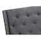 Homeroots Solid Wood Queen Tufted Gray Upholstered Velvet Bed With Nailhead Trim 355770 - alternate 7