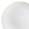 Smarty Had A Party 7.5" White with Gold Rim Organic Round Disposable Plastic Appetizer/Salad Plates (120 Plates), 120PK 937WHG-CASE - alternate 7