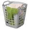 Basicwise Flexible Plastic Laundry Basket - Square Storage Hamper with Side Handles for Easy Carrying QI003857.L.GY - alternate 1