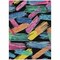 Homeroots 8' X 10' Black Pink And Yellow Striped Washable Indoor Outdoor Area Rug 618043 - alternate 1