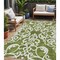 Homeroots 5' X 8' Green And Ivory Damask Washable Indoor Outdoor Area Rug 614426 - alternate 1