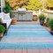 Homeroots 3' X 5' Aqua Lavender And Peach Striped Washable Indoor Outdoor Area Rug 631197 - alternate 4