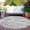 Homeroots 8' Silver And Gray Round Abstract Washable Indoor Outdoor Area Rug 610446 - alternate 4