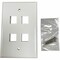 Eaton Tripp Lite Series Safe-IT 4-Port Single-Gang Keystone Wall Plate, Antibacterial, Ivory Gloss, TAA N042AB-004-IVG - alternate 4