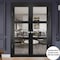 Sartodoors Slab Barn Door Panel, Lucia 2555 Matte Black with Clear Glass, Sturdy Finished Doors, Pocket Clos LUCIA2555S-BLK-42 - alternate 4