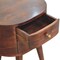 Homeroots 21" Walnut Solid Wood Oval Two Drawer Nightstand 651585 - alternate 5
