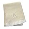 Homeroots 55" X 70" Linen White Herringbone Cotton Blend K Initial Throw Blanket with Tassels Embroidery 680606 - alternate 3