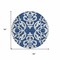 Homeroots 8' Navy Blue And Ivory Round Damask Washable Indoor Outdoor Area Rug 614445 - alternate 6