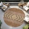 Homeroots 8' Orange Wheat And Taupe Round Southwestern Washable Indoor Outdoor Area Rug 613941 - alternate 8