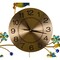 Homeroots 24" Blue Green And Gold Metal Silent Pendulum Floral Wall Clock 626367 - alternate 4