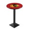 Holland Bar Stool Co 42" Blk Wrinkle Chicago Blackhawks Pub Table, 36" dia. Top L217B4236ChiHwk-R - alternate 1