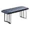 Homeroots 47in Dark Gray and Black Faux Leather Upholstered Dining Bench 553872 - alternate 1