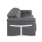 Homeroots 100" Dark Gray Top Grain Leather Reclining Metal USB Sofa 720430 - alternate 8