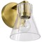 Nuvo Gianna, 1 Light Vanity, Vintage Brass Finish, Clear Glass 60/8341 - alternate 6