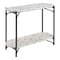 Homeroots 36" White and Black Faux Terrazzo and Steel Oval Console Table With Shelf 668867 - alternate 5