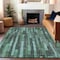 Homeroots 5' X 8' Sage Teal Blue And Emerald Striped Washable Indoor Outdoor Area Rug 608971 - alternate 6