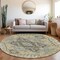 Homeroots 8' Beige Green And Brown Round Oriental Washable Indoor Outdoor Area Rug 600134 - alternate 7