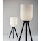 Homeroots 23" Black Solid Wood Tripod Table Lamp With White Ribbed Glass Shade 524622 - alternate 4