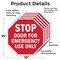Signmission Stop Door for Emergency Use Only, 10 inch X 10 inch, Aluminum Metal Signs, 5PK OC-A-5Pack-10-279 - alternate 5
