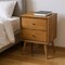Homeroots 26" Solid Wood and Wood Two Drawer Nightstand 399263 - alternate 4