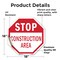 Signmission Stop Construction Area, 18 Inch X 18 Inch, Vinyl Decal OC-D-18-43 - alternate 4