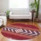 Homeroots 8' Red White And Navy Blue Round Southwestern Washable Indoor Outdoor Area Rug 613947 - alternate 7