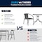 Flash Furniture Round Table Set, Aluminum, Glass, Metal, Plastic, Rattan, Clear TLH-087RD-037GY2-GG - alternate 9