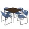 Regency Square Kahlo Breakroom Table W/ 4 Zeng Stack Chairs, 48 in W, 48 in L, Neo Walnut TPL4848NWCM44BE - alternate 1