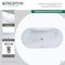 Kingston Brass 59" Acrylic Oval Double Ended Freestanding Tub with Drain, Glossy White/Brushed Brass VT7DE593023C427 - alternate 5