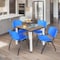 Regency Square Kee Breakroom Table W/ 4 M Stack Chairs, 30 in W, 30 in L, Noble Oak TB3030NOBPCM47BE - alternate 5