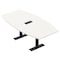 Skutchi Designs 6ft Conference Table With Power Unit | 6 Person Modular Boat Meeting Table | Harmony Series HAR-BOT-48X72-T.BK-W960-EBLK - alternate 1