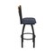 Holland Bar Stool Co Eleanor 36in Swivel Extra Tall Bar Stool, Black Wrinkle Finish, Medium Back and Graph Anchor Seat 880 - alternate 5