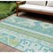 Homeroots 9' X 12' Mint Green Blue And Ivory Aztec Washable Indoor Outdoor Area Rug 598482 - alternate 1