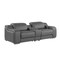Homeroots 89in Dark Gray and Silver Italian Leather Power Reclining Loveseat With Storage 633756 - alternate 5
