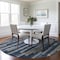 Homeroots 8' Navy Blue And Denim Blue Round Striped Washable Indoor Outdoor Area Rug 608954 - alternate 6