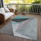 Homeroots 3' X 5' Teal Blue Aqua And Charcoal Abstract Washable Indoor Outdoor Area Rug 582890 - alternate 7