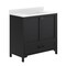 Flash Furniture Haven 36in. Vanity w/Sink, Storage Cabinet w/Blk Hardware, Bottom Drawer, Marble Countertop, Blk FS-BN-4-36-KD-BK-HDBLK-GG - alternate 7