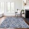Homeroots 8' X 10' Navy Blue And Sky Blue Damask Washable Indoor Outdoor Area Rug 588145 - alternate 7