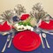 Smarty Had A Party Solid Red Holiday Round Plastic Dinnerware Value Set (120 Dinner Plates + 120 Salad Plates), 240PK 110RVP-CASE - alternate 1