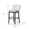 Homeroots 31" White and Black Fabric and Solid Wood Bar Height Bar Chair 632481 - alternate 3