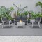 Leisuremod Walbrooke Modern White Patio Conversation With Square Fire Pit & Tank Holder, Charcoal WW-27-20-57-31-CH - alternate 7