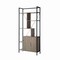 Homeroots 71" Brown Metal Eight Tier Etagere Bookcase with Two Doors 630394 - alternate 4