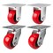 Hyw Products Heavy Duty Caster Set 4in Polyurethane on Plastic Wheels, 2 Rigid & 2 Swivel, 4PK 40-40R-A1-PU-2,40-40S-A1-PU-2 - alternate 1