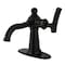 Kingston Brass One-Handle Single-Hole Bathroom Faucet with Deck Plate and Push Pop-Up Drain, Matte Black KSD3540TKL - alternate 1