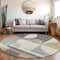 Homeroots 8' Rust Gray And Ivory Round Geometric Washable Indoor Outdoor Area Rug 617994 - alternate 8