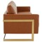 Leisuremod Lincoln Upholstered Leather Sofa with Gold Frame, Cognac Tan LA83BR-L - alternate 6