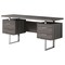 Homeroots 60" Taupe and Silver Computer Desk With Three Drawers 333368 - alternate 3