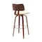 Armen Living Pico 30in Swivel Walnut Wood Bar Stool in Cream Faux Leather with Chrome LCPIBAWACR30 - alternate 6