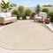Jonathan Y Margot Modern Geometric Arch Stripe Cream/Natural 5 ft. x 8 ft. Indoor/Outdoor Shaped Area Rug SHP201B-5 - alternate 1